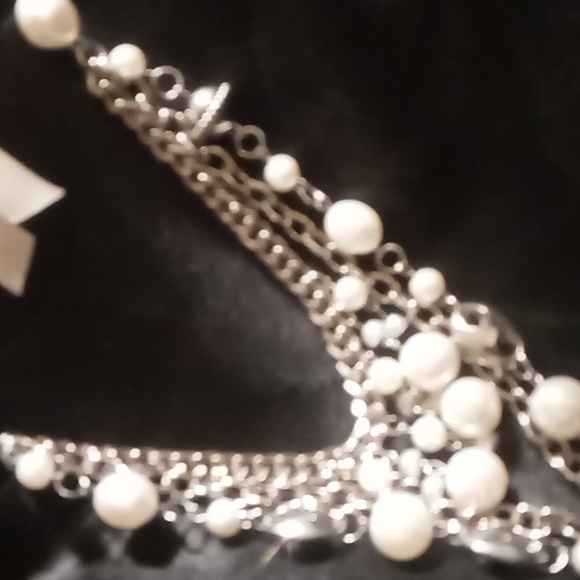 Statement necklace layered & long 34 inch as is bow expandable up to 52 - Picture 6 of 8